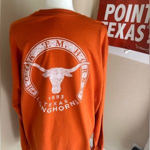Plus Size T-Shirt University Of Texas Longhorns Burnt Orange Long Sleeve Sz 2XL